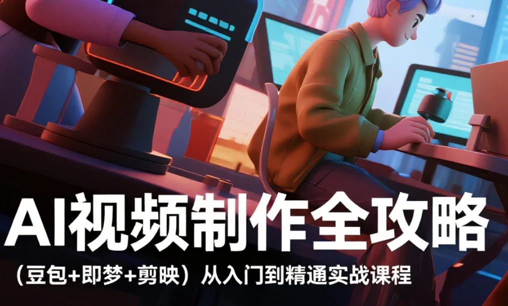 【课程】AI视频制作全攻略  （豆包+即梦+剪映）从入门到精通实战课程 mp4 [8.7GB]